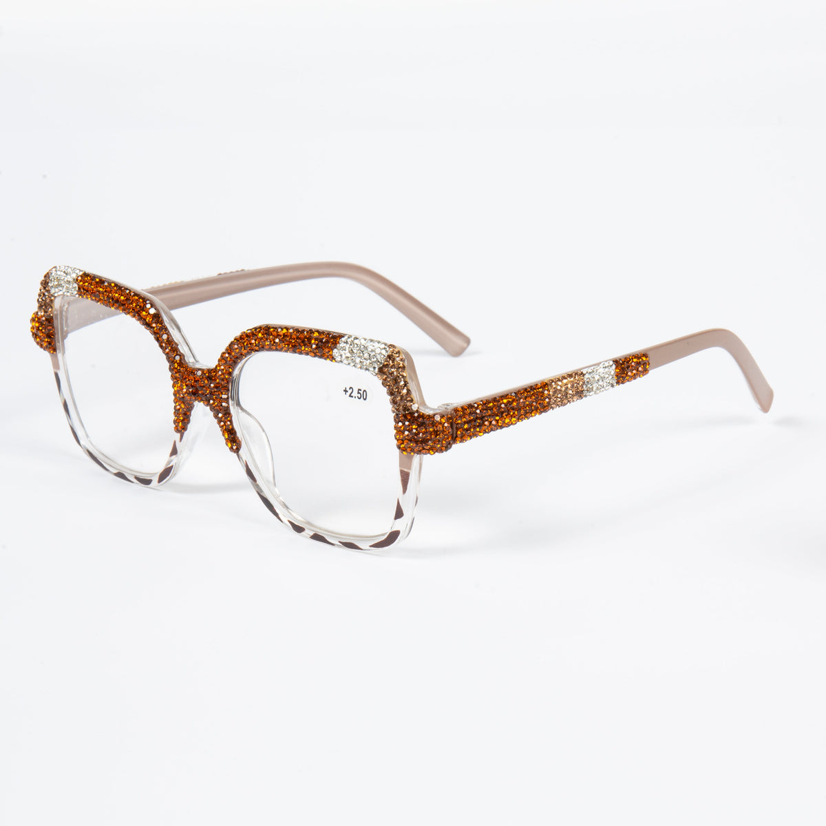 Handmade Rhinestone Rectangle Reader Glasses G0560