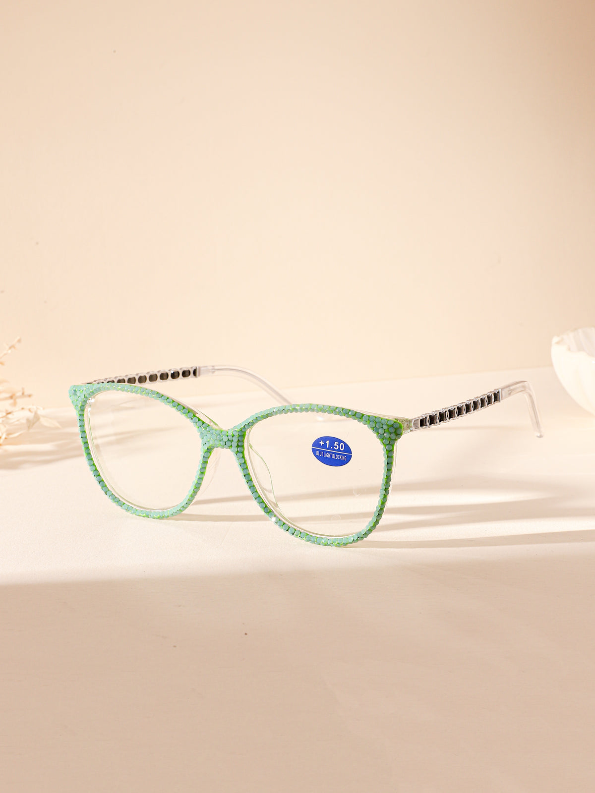 Handmade Rhinestone Rectangle Reader Glasses G0571