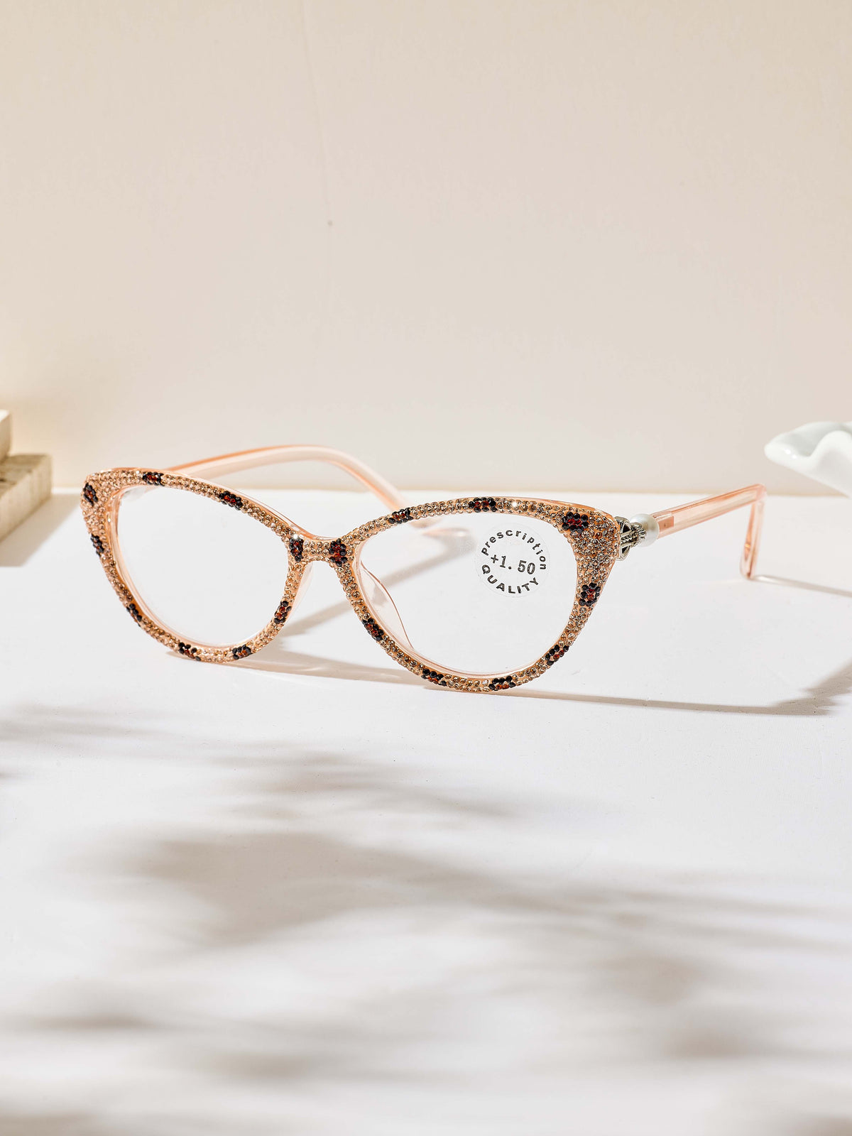 Handmade Rhinestone Cat-Eye Reader Glasses G0573