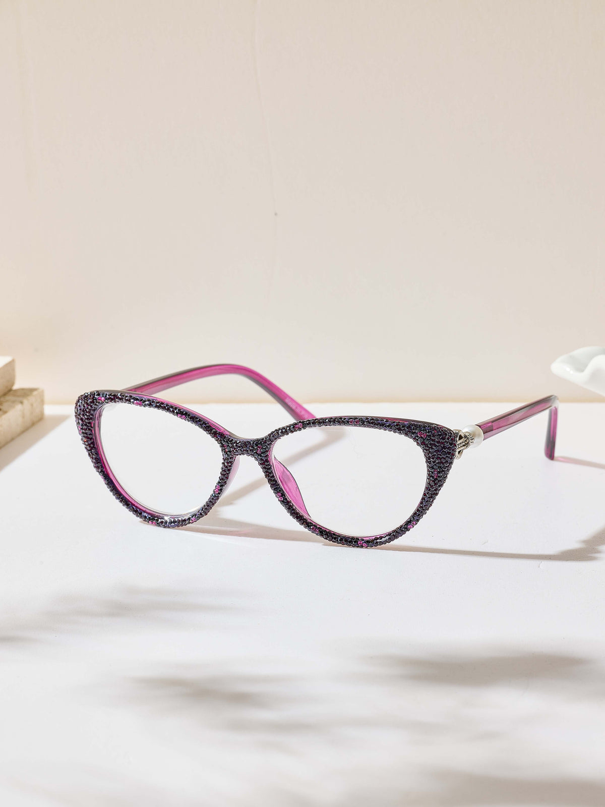 Handmade Rhinestone Cat-Eye Reader Glasses G0573