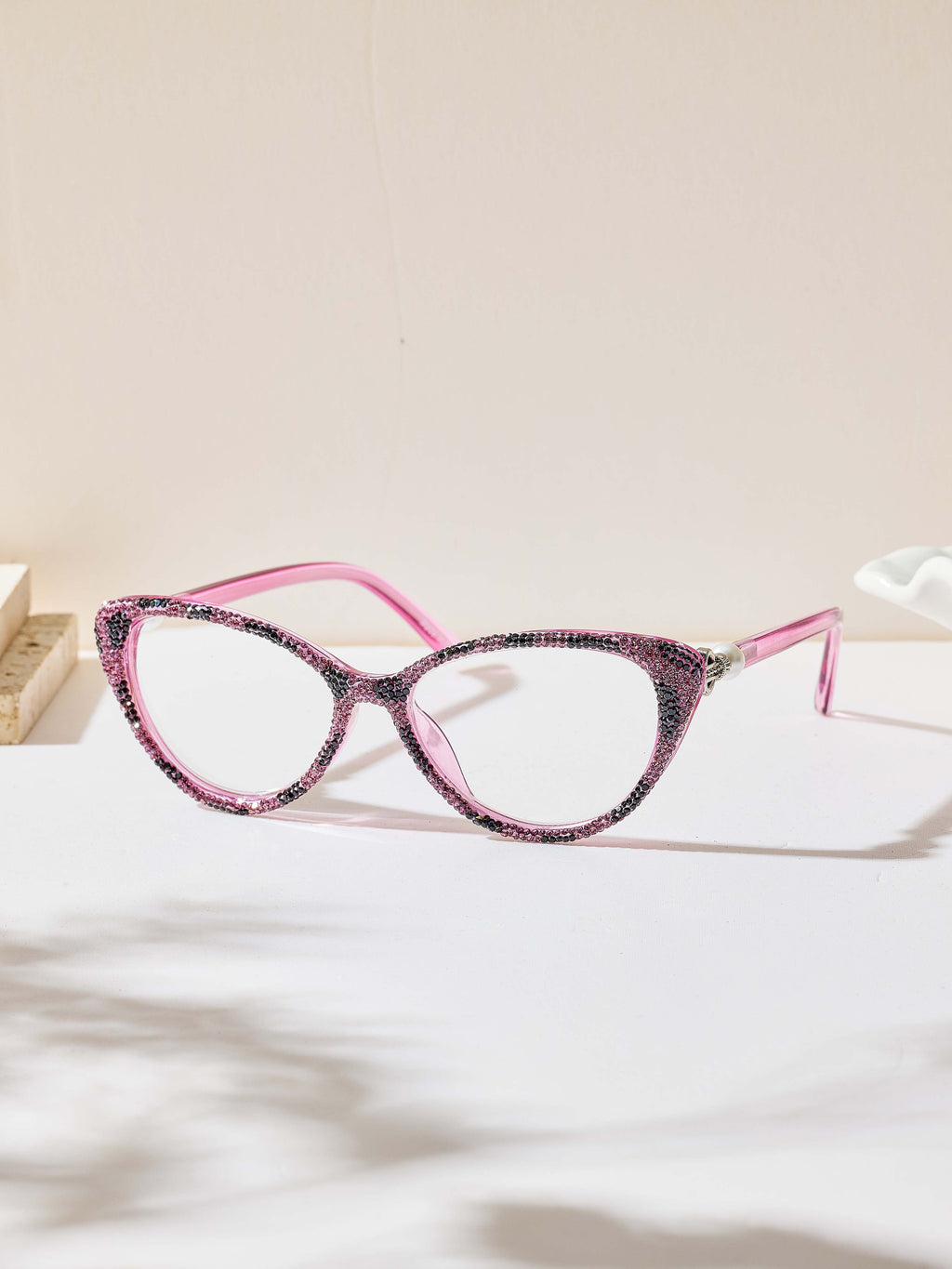 Handmade Rhinestone Cat-Eye Reader Glasses G0574