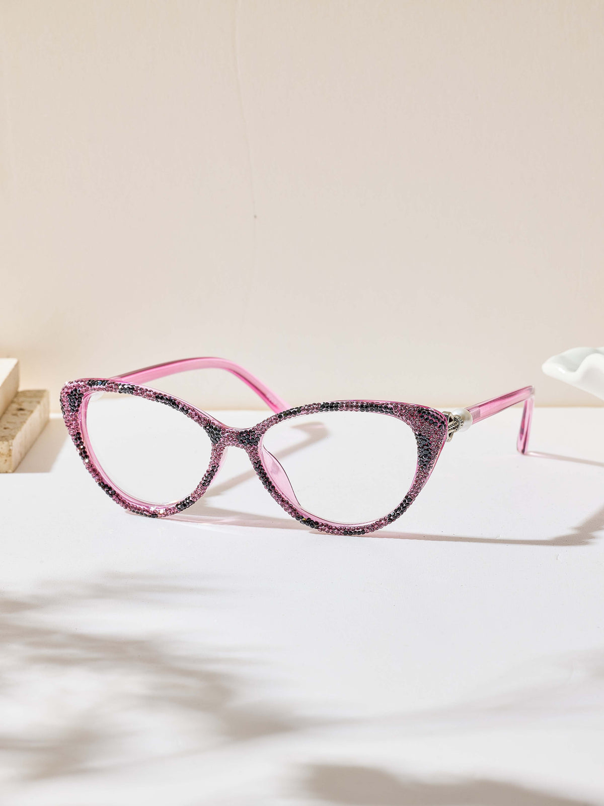 Handmade Rhinestone Cat-Eye Reader Glasses G0574