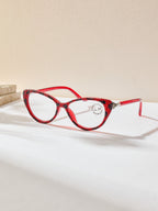 Handmade Rhinestone Cat-Eye Reader Glasses G0574