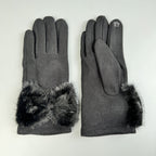 Bow Faux Fur Touch Screen Gloves GL0059