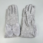 Bow Faux Fur Touch Screen Gloves GL0059