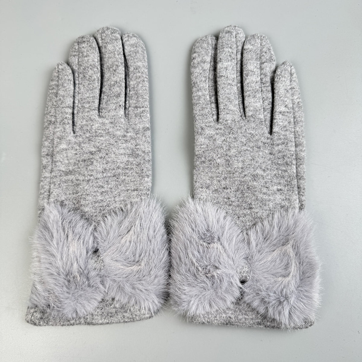 Bow Faux Fur Touch Screen Gloves GL0059