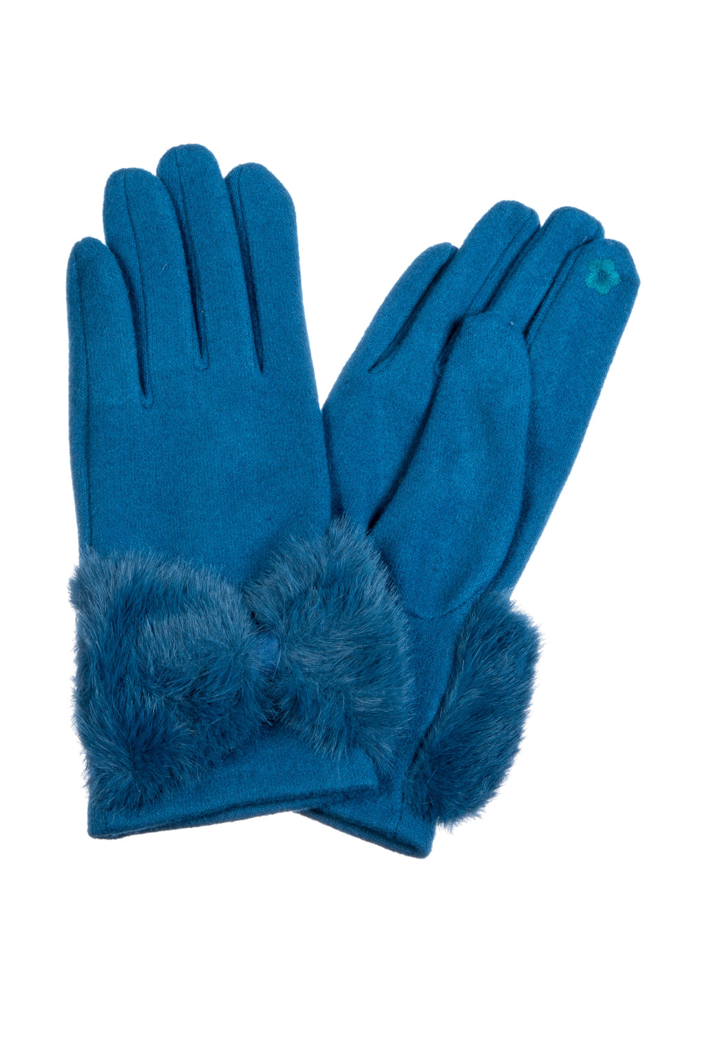 Bow Faux Fur Touch Screen Gloves GL0059