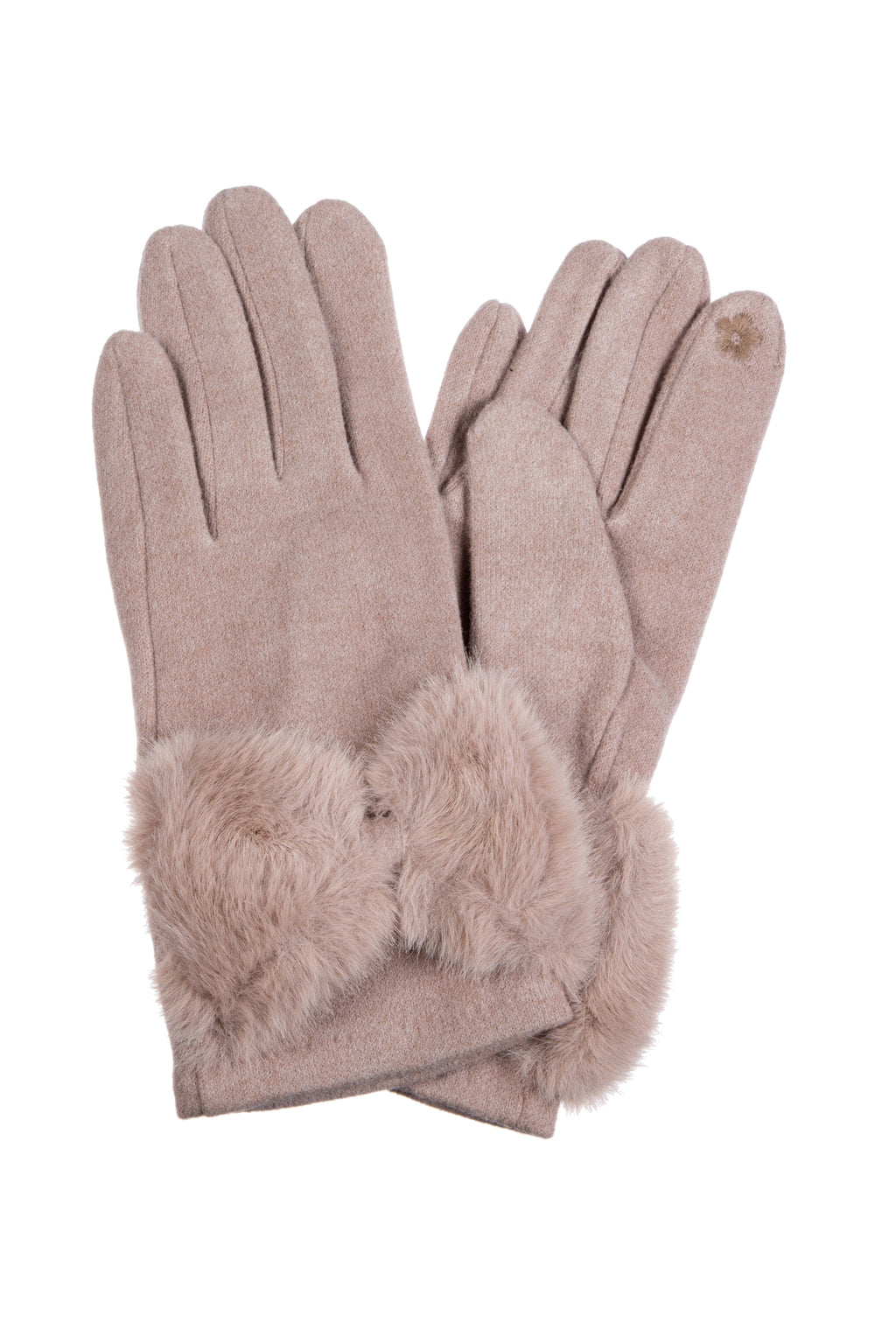 Bow Faux Fur Touch Screen Gloves GL0059