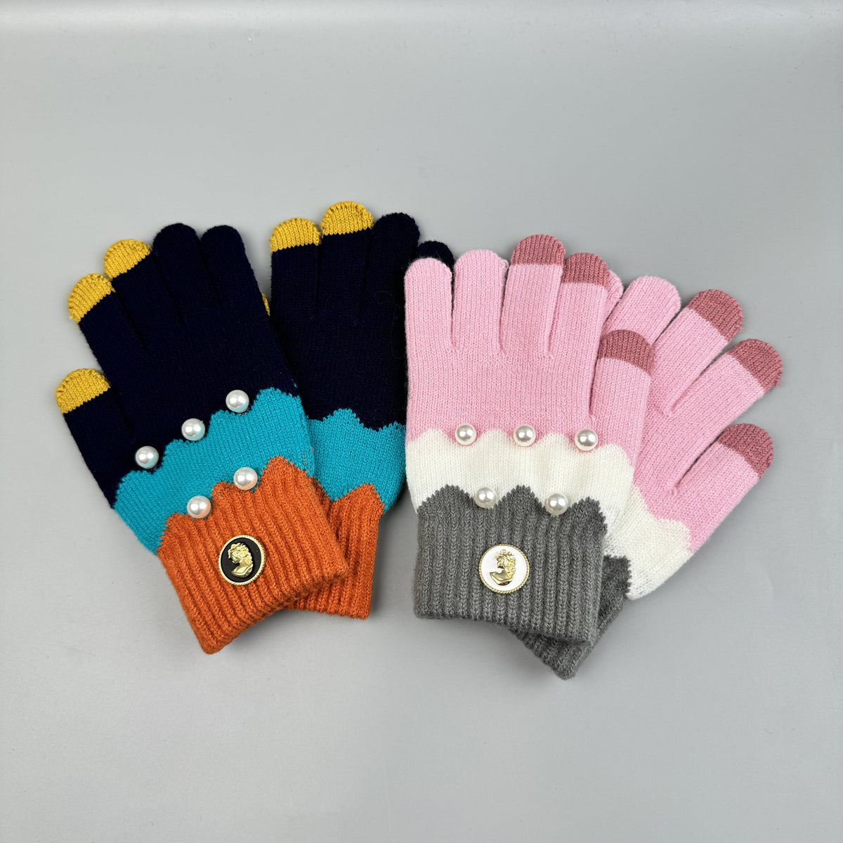 Pearl Color Matching Winter Warm Touch Screen Gloves GL0064