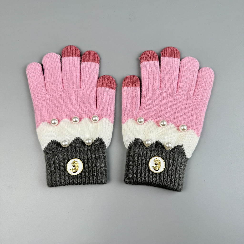 Pearl Color Matching Winter Warm Touch Screen Gloves GL0064