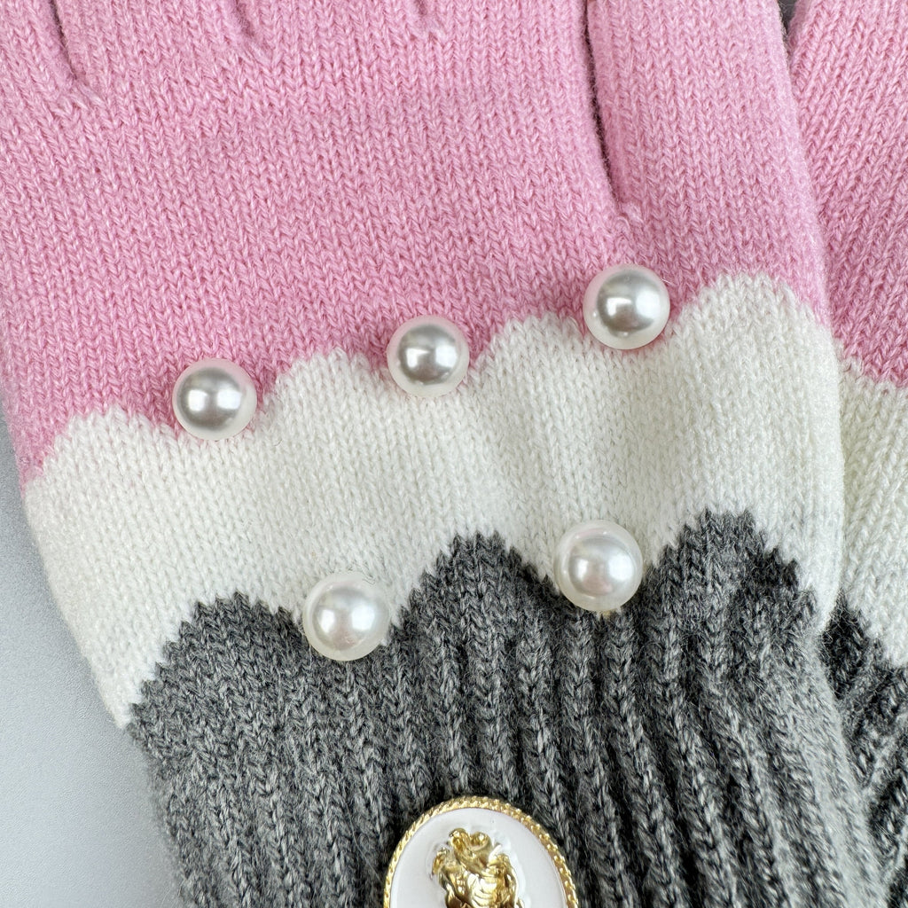 Pearl Color Matching Winter Warm Touch Screen Gloves GL0064