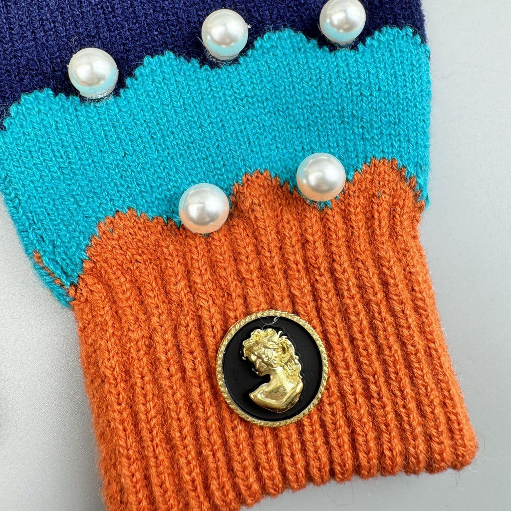 Pearl Color Matching Winter Warm Touch Screen Gloves GL0064
