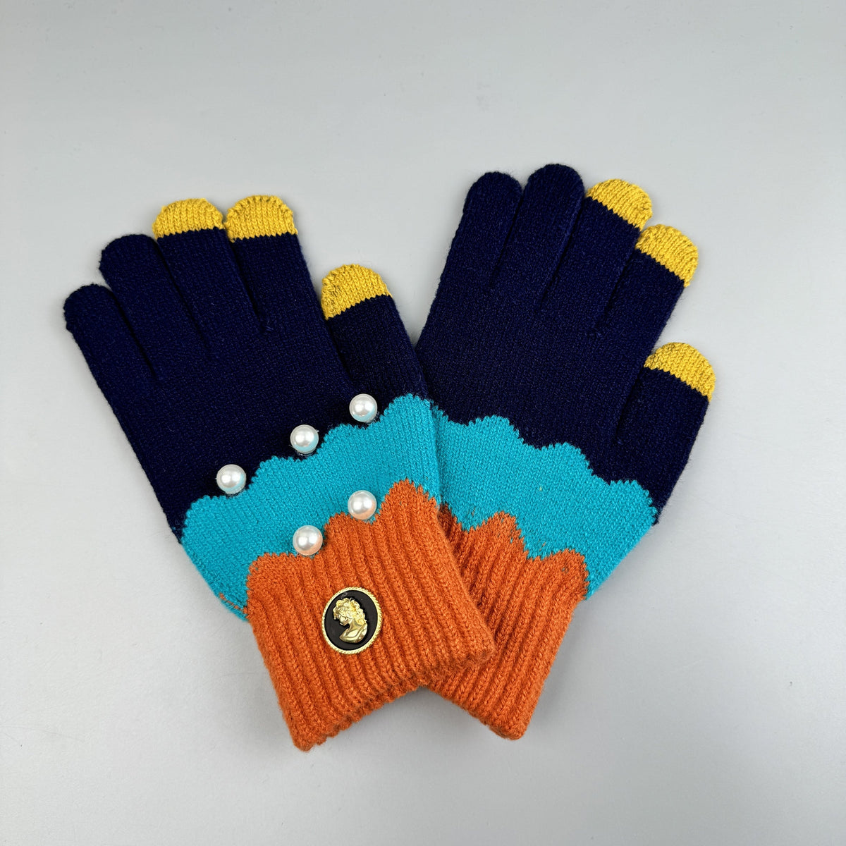 Pearl Color Matching Winter Warm Touch Screen Gloves GL0064
