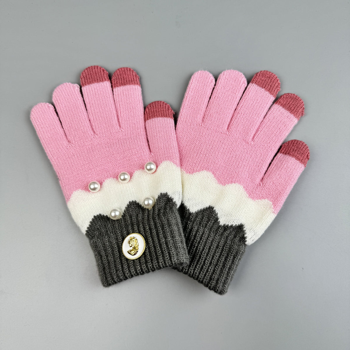 Pearl Color Matching Winter Warm Touch Screen Gloves GL0064