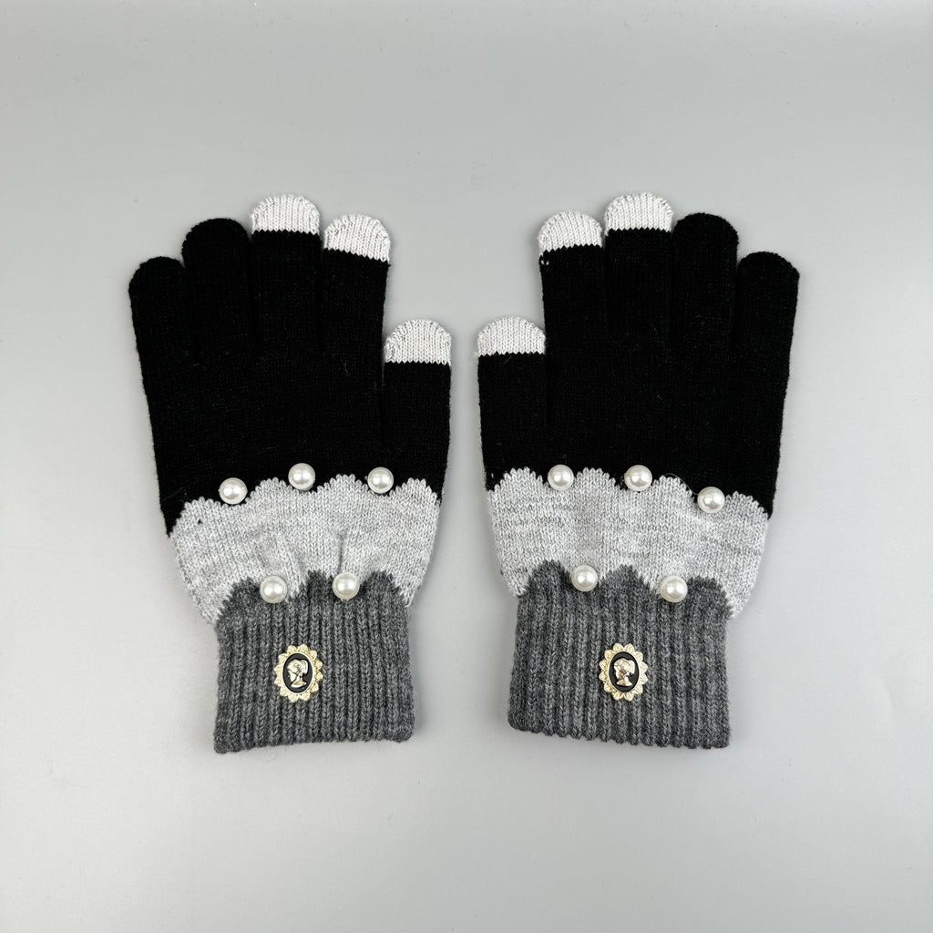 Pearl Color Matching Winter Warm Gloves Touch Screen Gloves GL0065