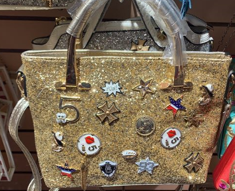 Golden Sparkling Badge Handbags HB0441