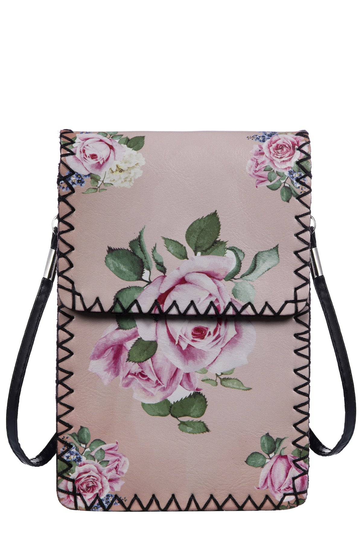 Rose Print Hand Stitch Crossbody Bag HB0580-NO.211
