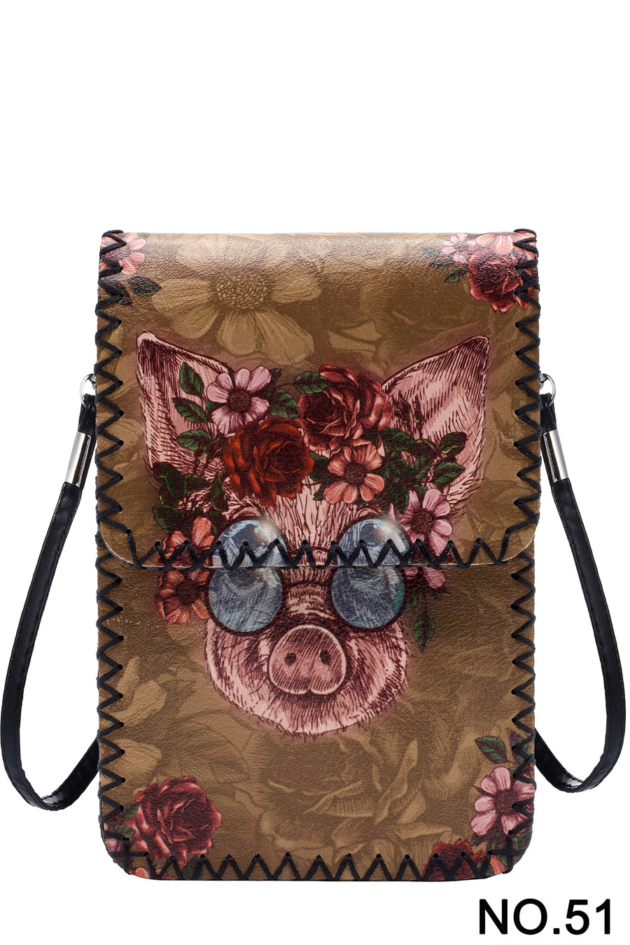 Printed Hand Stitched Crossbody Bag HB0580