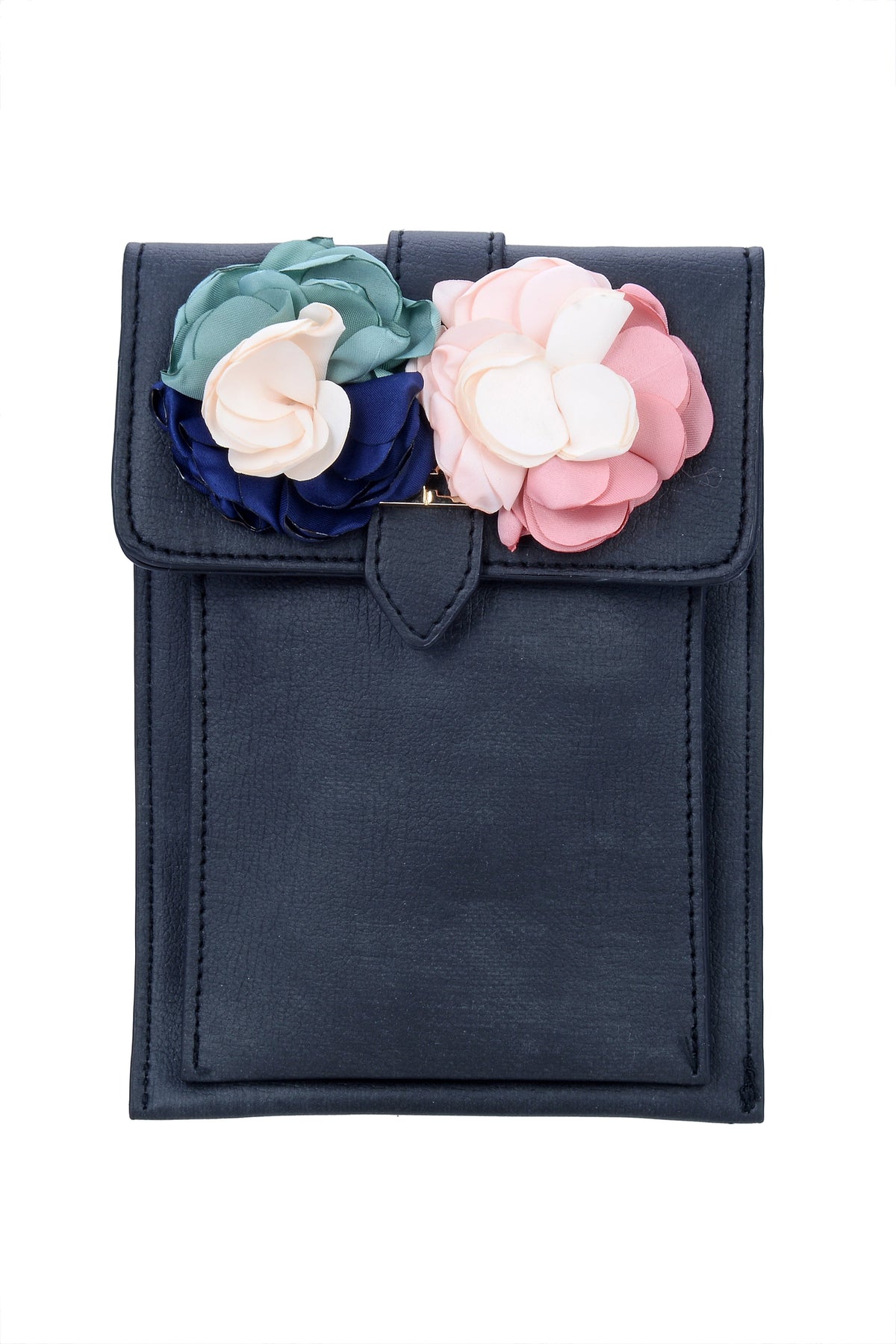 Flower Leatherette Metal Buckle Handbag HB0647