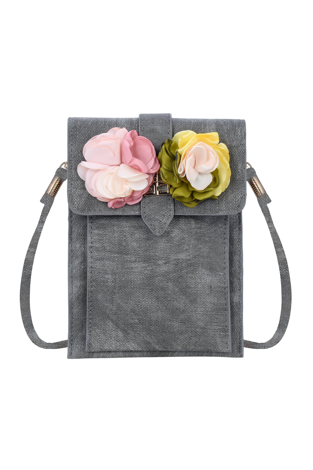 Flower Leatherette Metal Buckle Handbag HB0647
