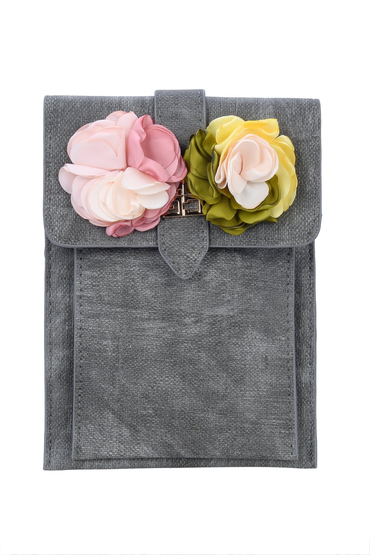 Flower Leatherette Metal Buckle Handbag HB0647