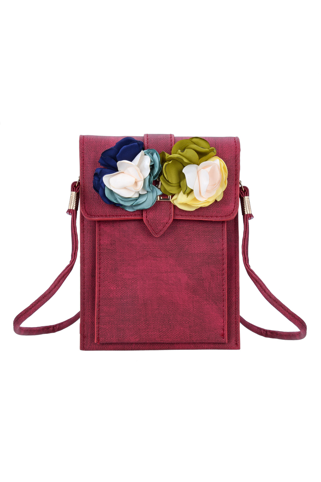 Flower Leatherette Metal Buckle Handbag HB0647