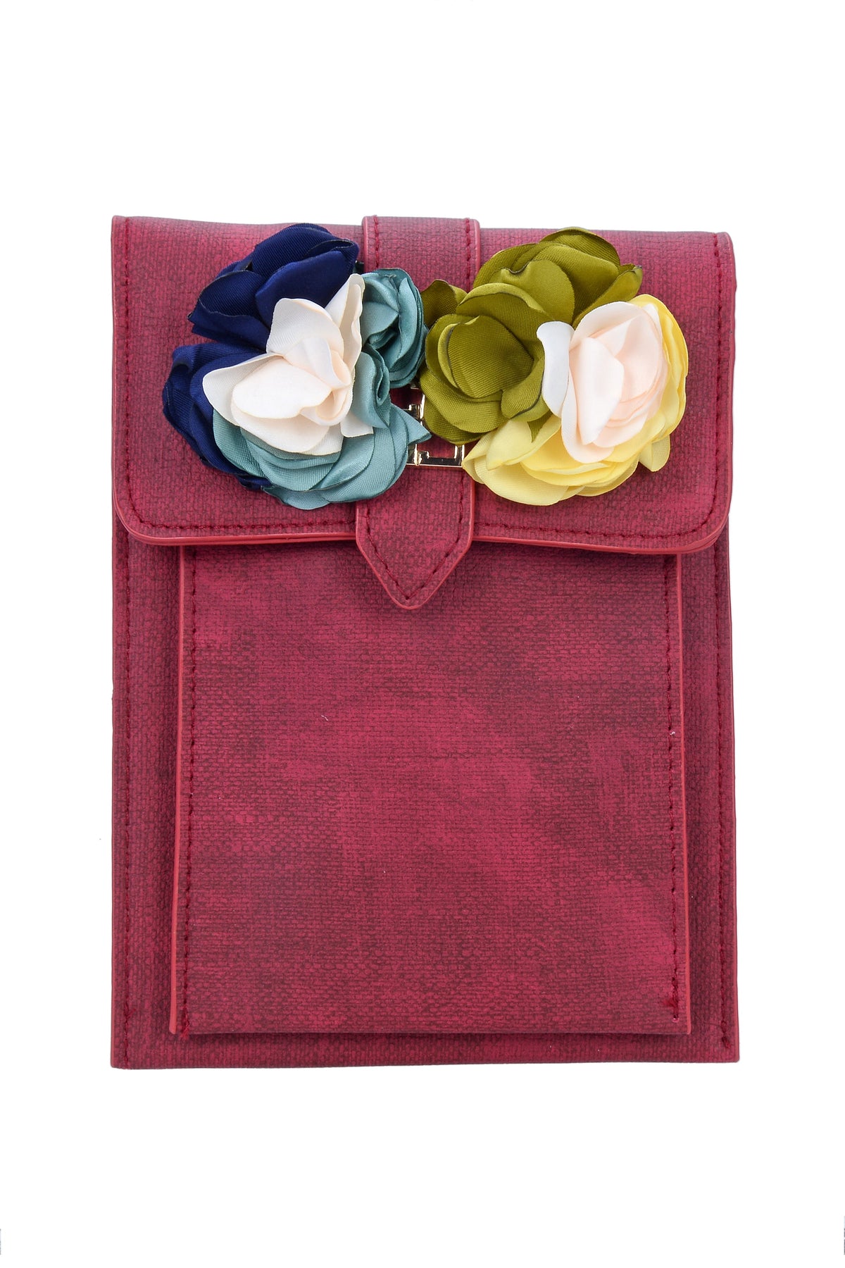 Flower Leatherette Metal Buckle Handbag HB0647