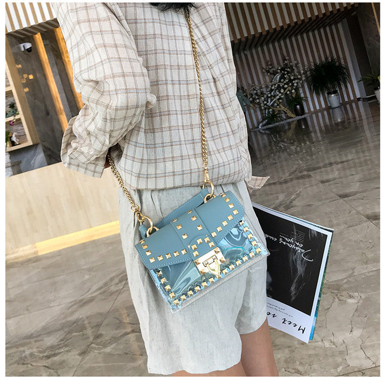 Rivet Transparent Crossbody Bags HB0914