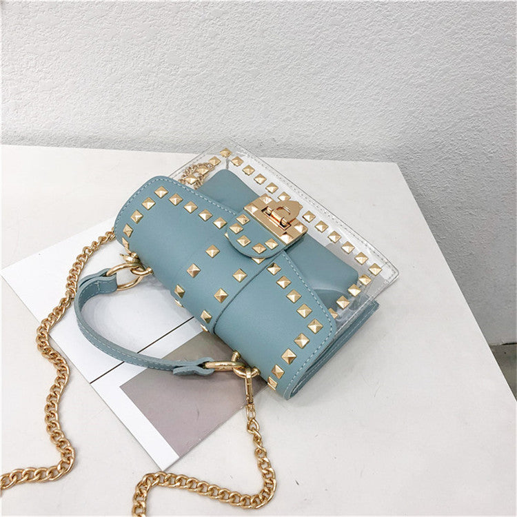 Rivet Transparent Crossbody Bags HB0914