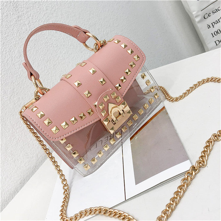 Rivet Transparent Crossbody Bags HB0914