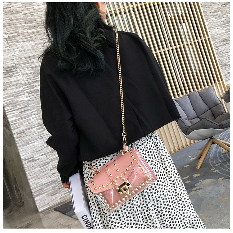 Rivet Transparent Crossbody Bags HB0914