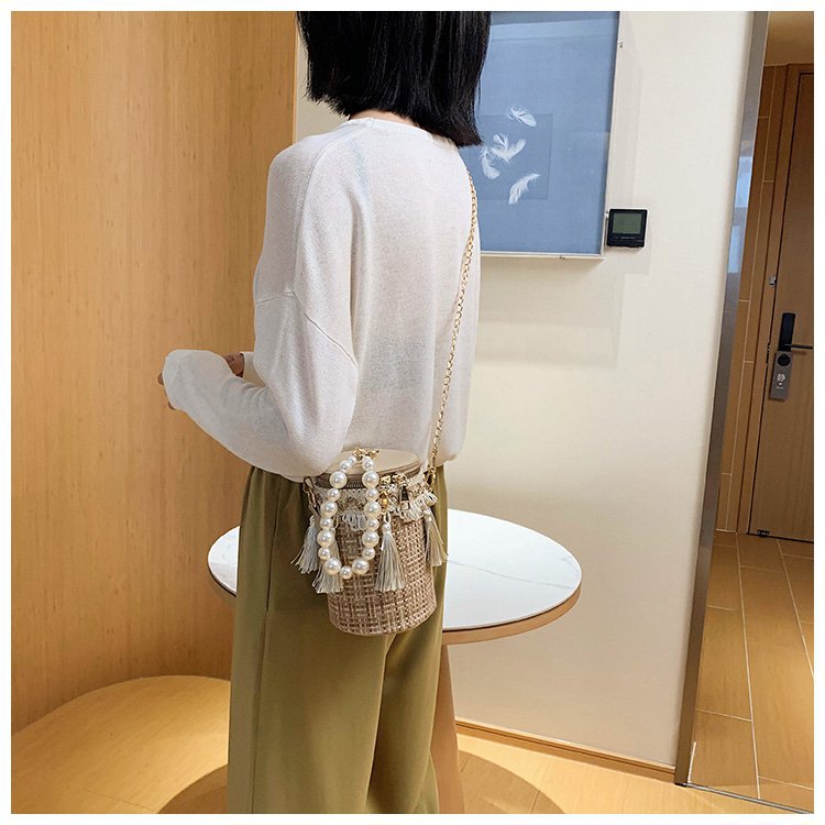 Tassel Cylinder Crossbody Handbags HB0976