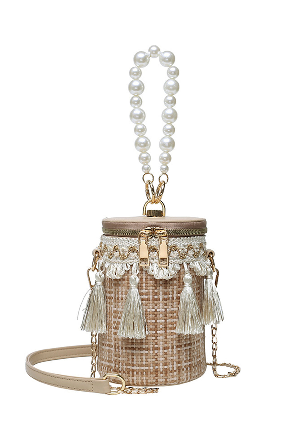 Tassel Cylinder Crossbody Handbags HB0976