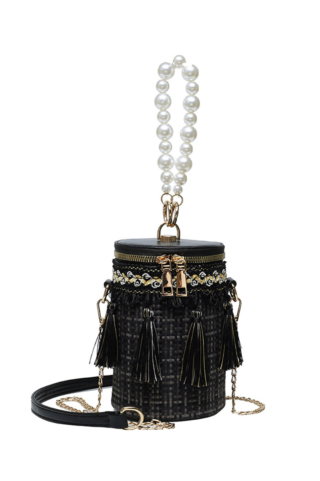 Tassel Cylinder Crossbody Handbags HB0976