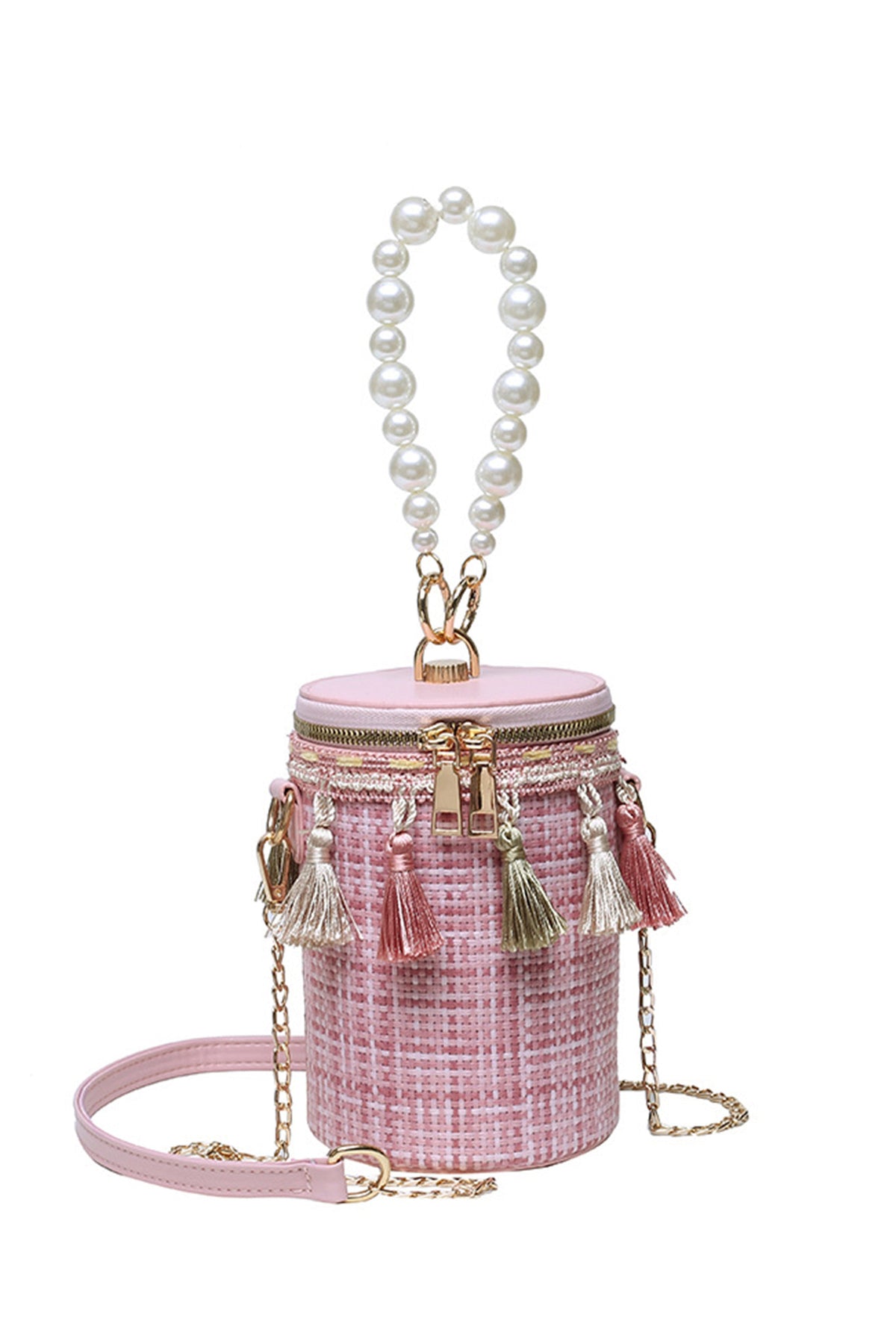 Tassel Cylinder Crossbody Handbags HB0976