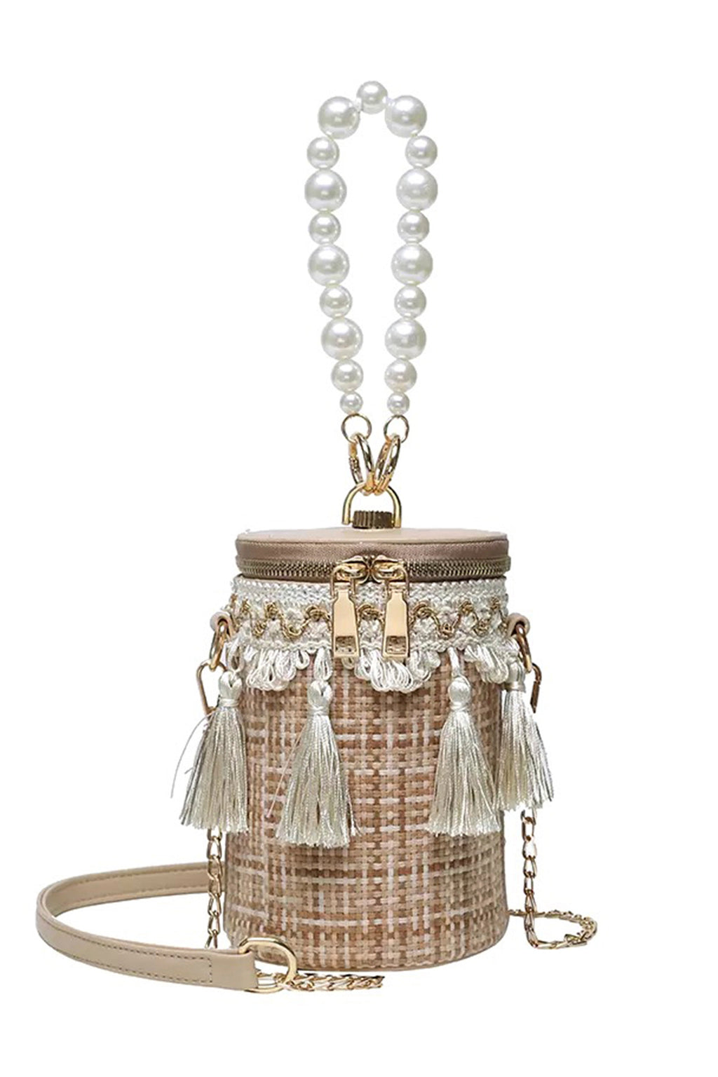Tassel Cylinder Crossbody Handbags HB0976