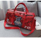 Bear Sequins Tote Handbags HB1016