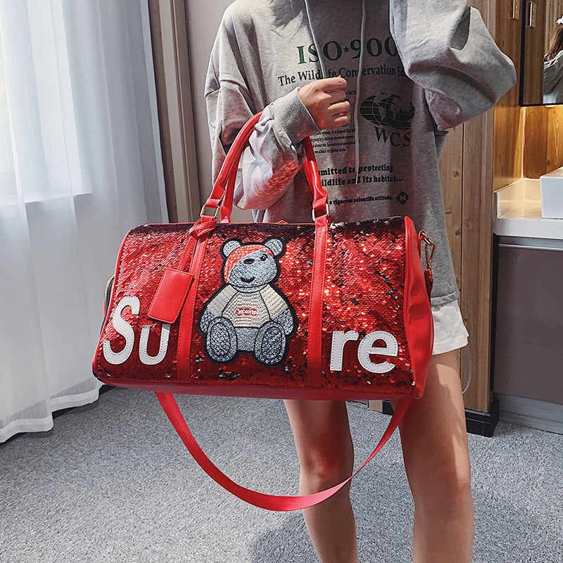Bear Sequins Tote Handbags HB1016