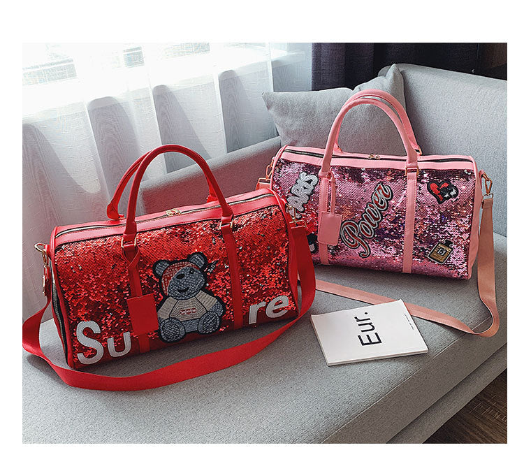 Bear Sequins Tote Handbags HB1016