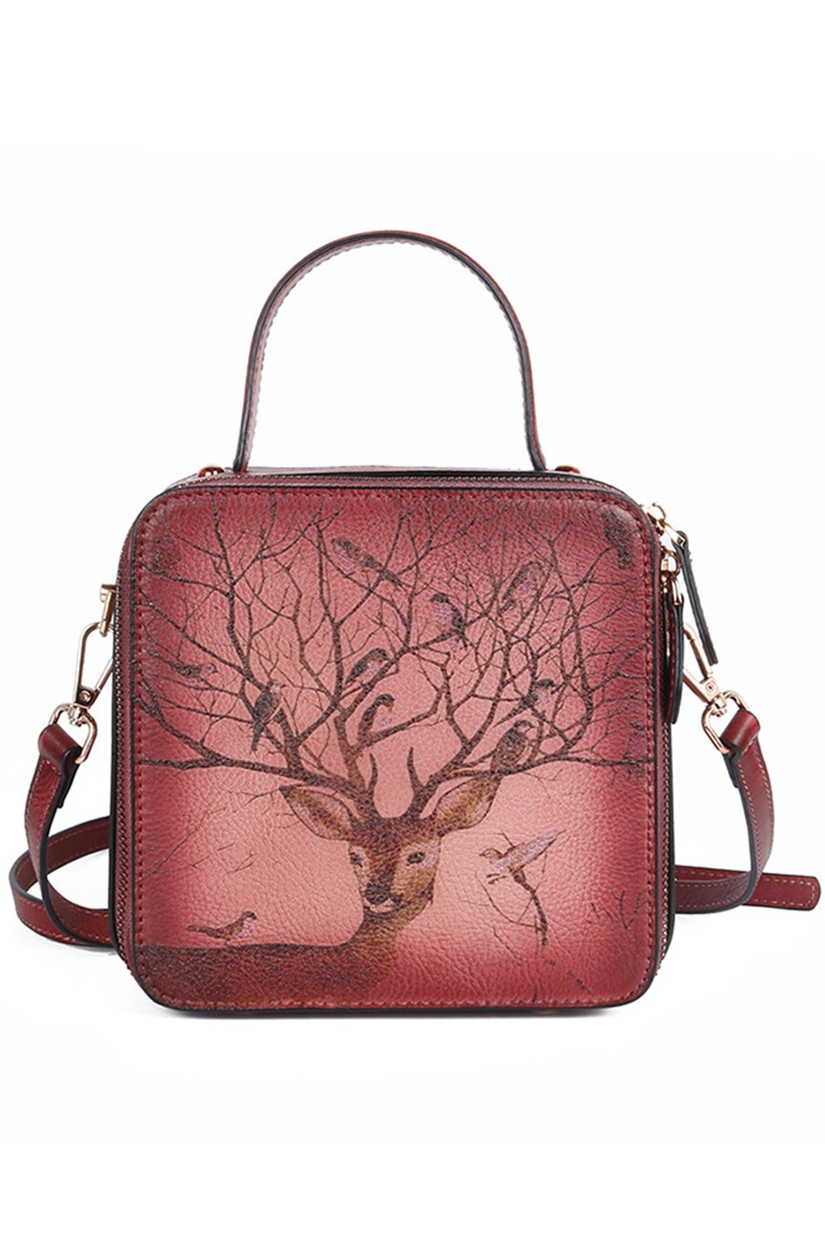 Deer Real Leather Crossbody Handbags HB1064