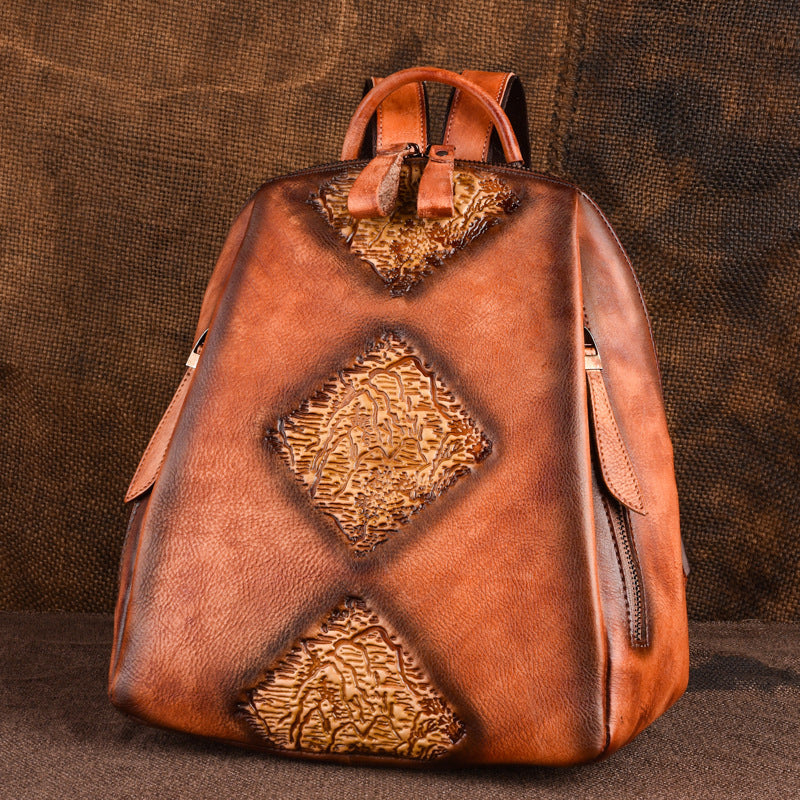 Diamond Real Leather Backpack HB1073