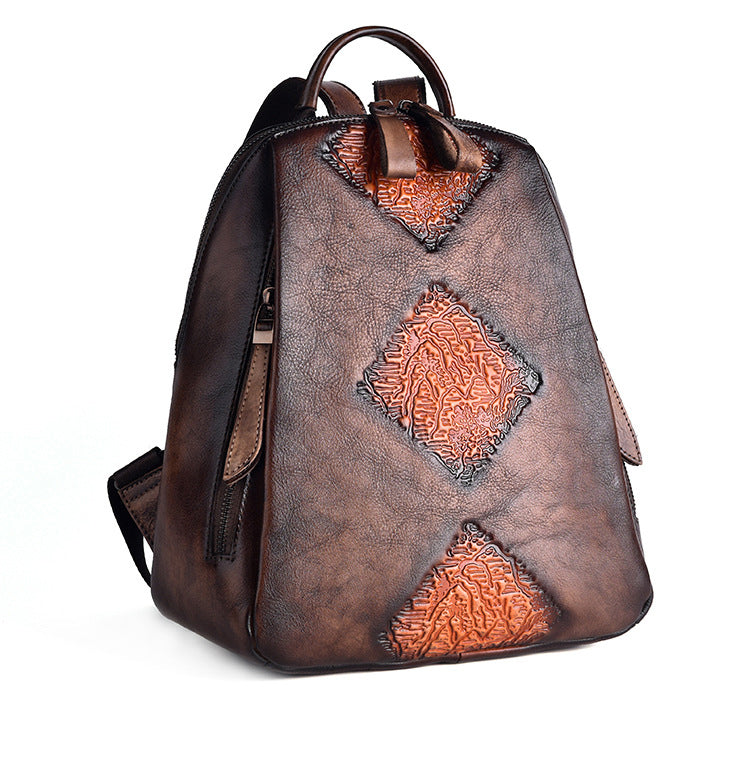 Diamond Real Leather Backpack HB1073