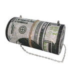 Dollar Cylinder Rhinestone Handbags HB1114