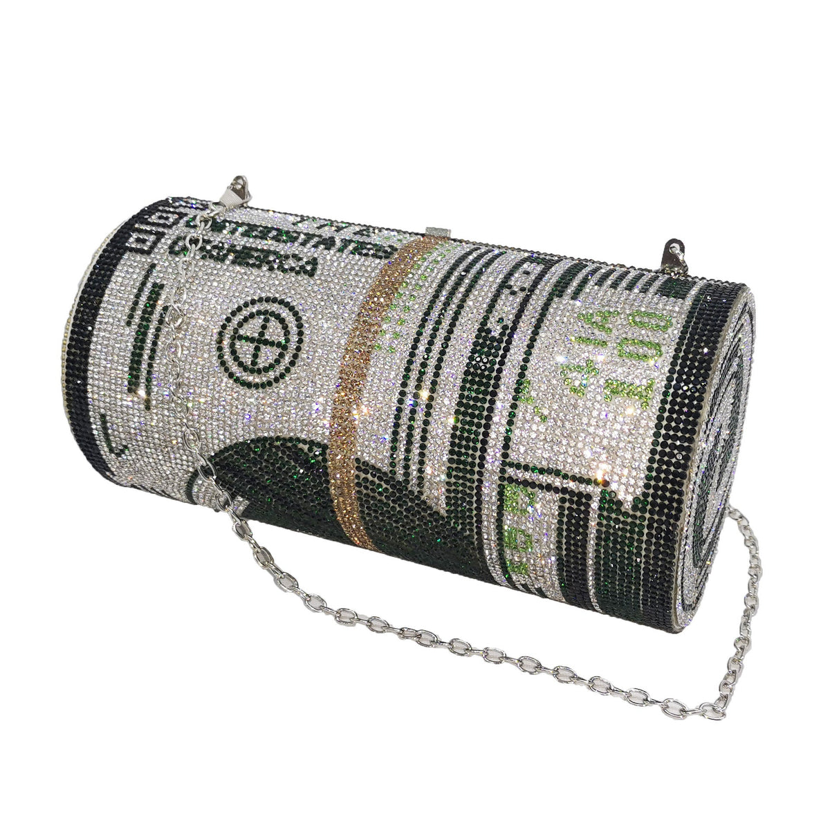 Dollar Cylinder Rhinestone Handbags HB1114