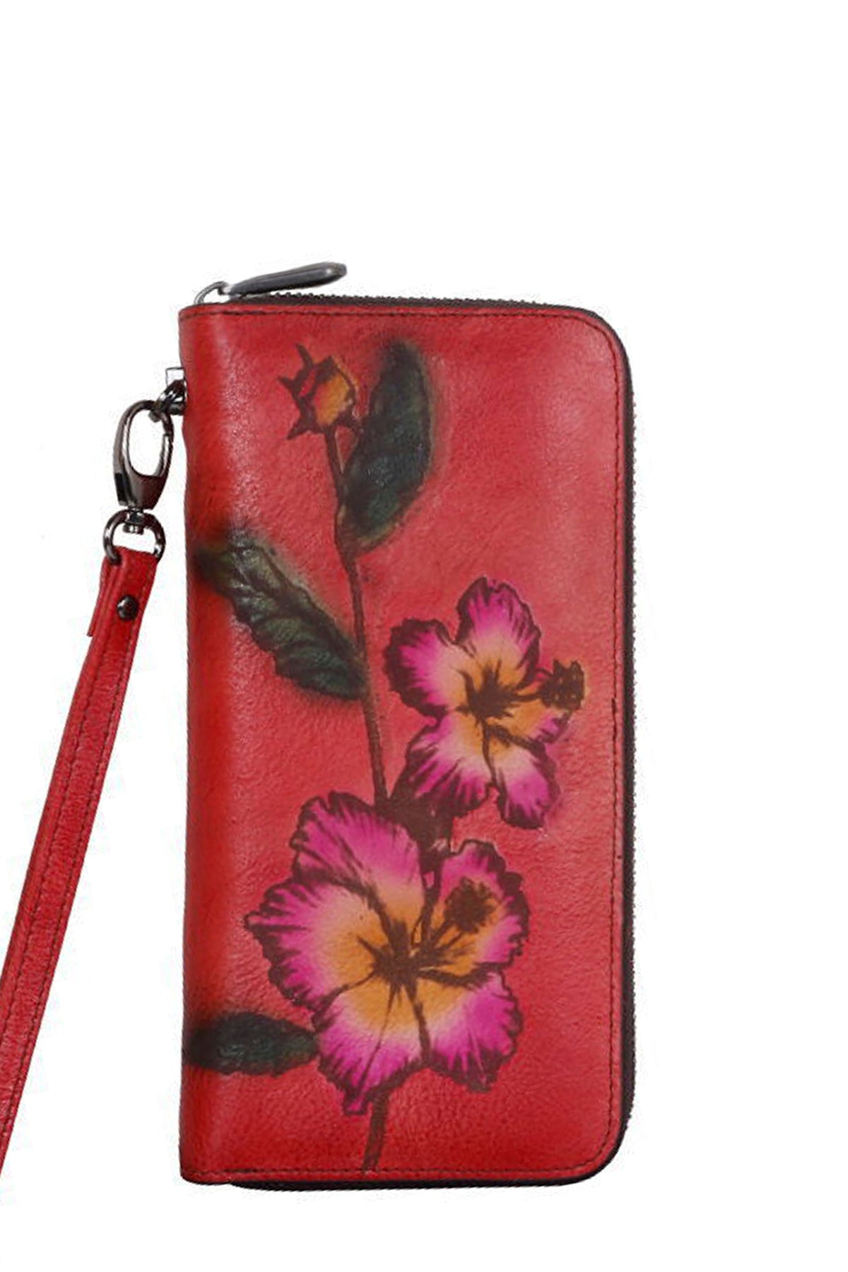 Hibiscus Floral Real Leather Wristlets HB1119
