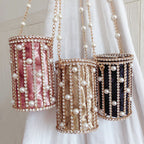 Rhinestone Pearl Cylinder Handbags HB1130