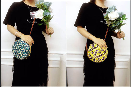 Rattan Flower Round Crossbody HB1197