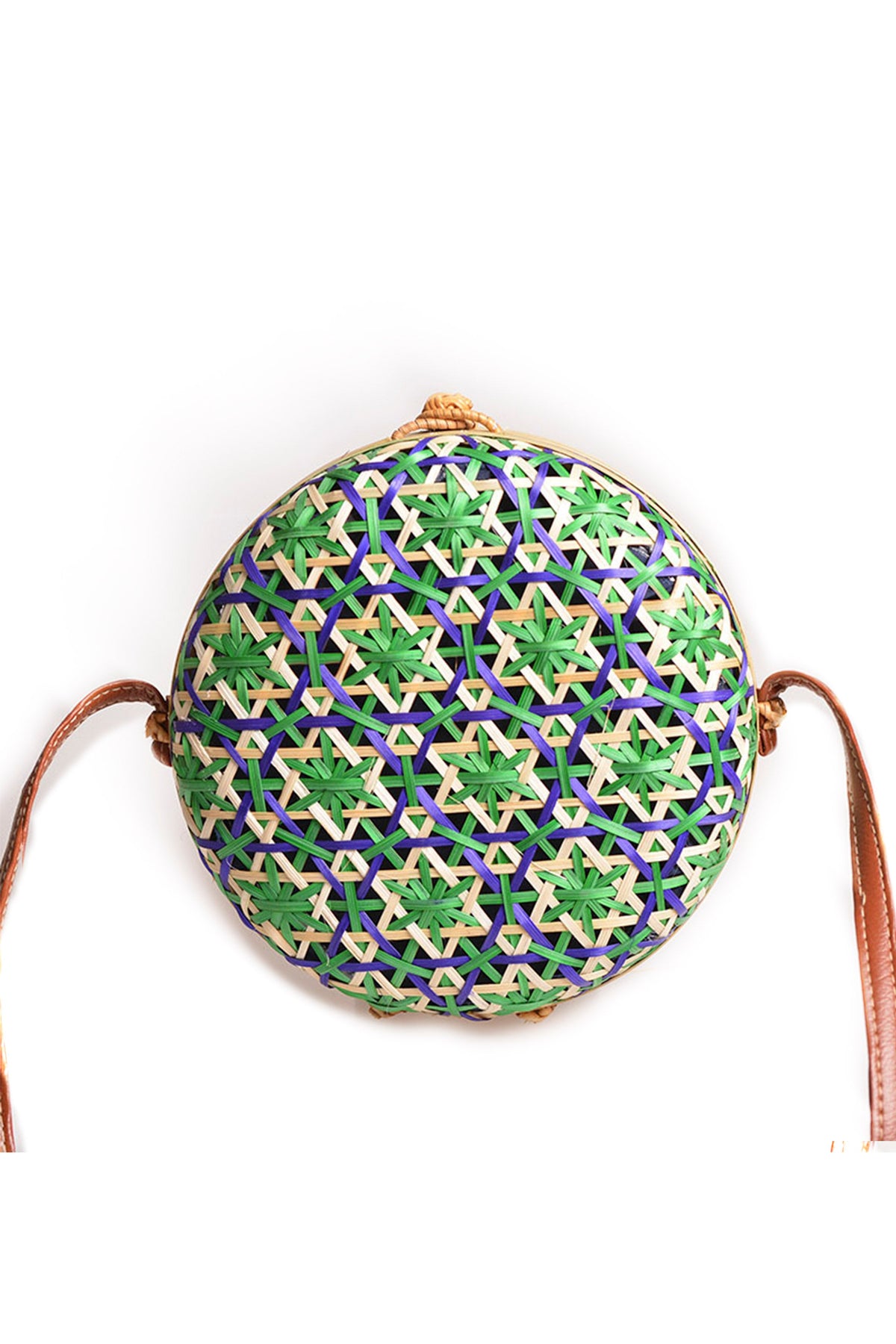 Rattan Flower Round Crossbody HB1197