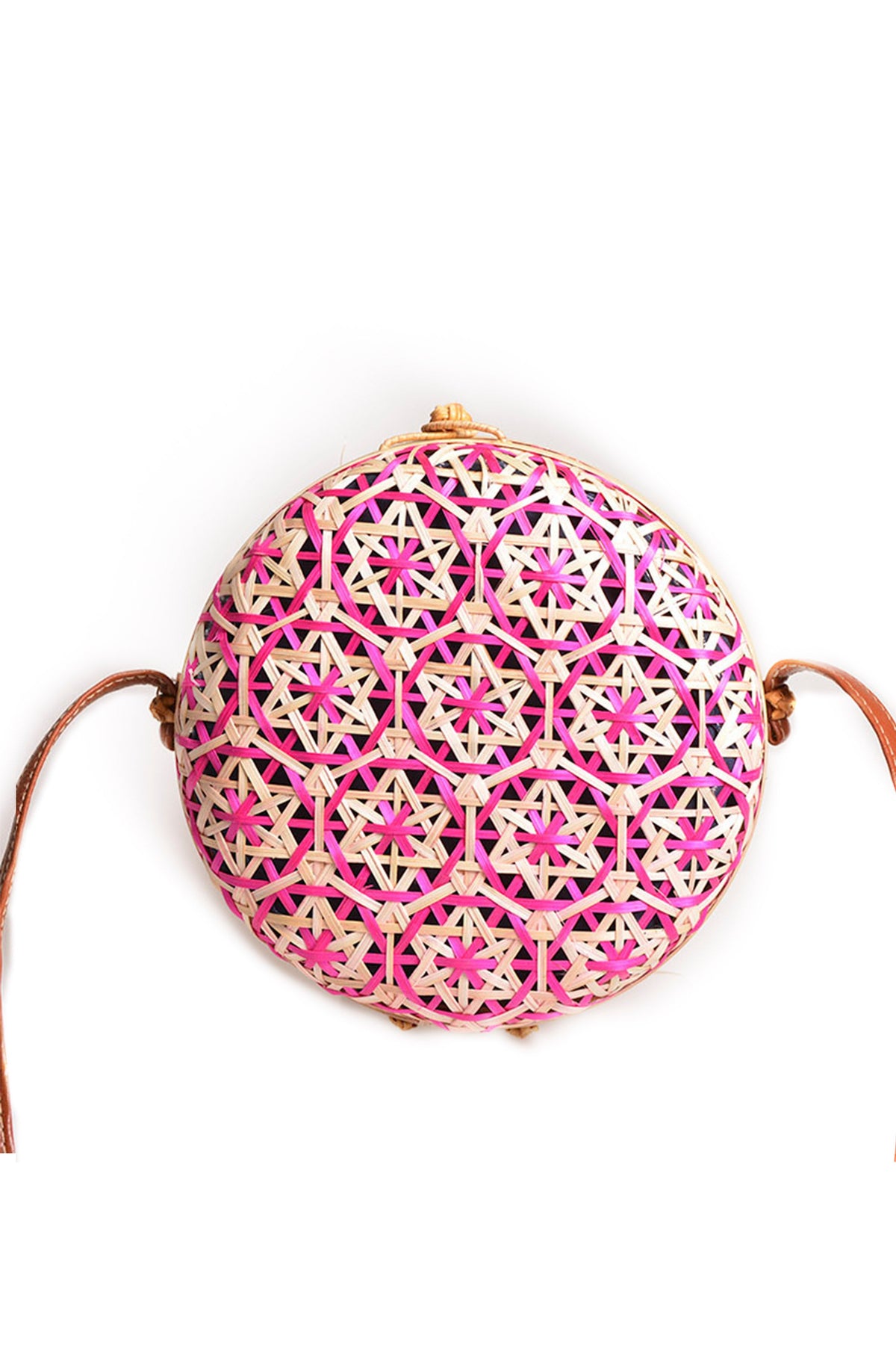 Rattan Flower Round Crossbody HB1197