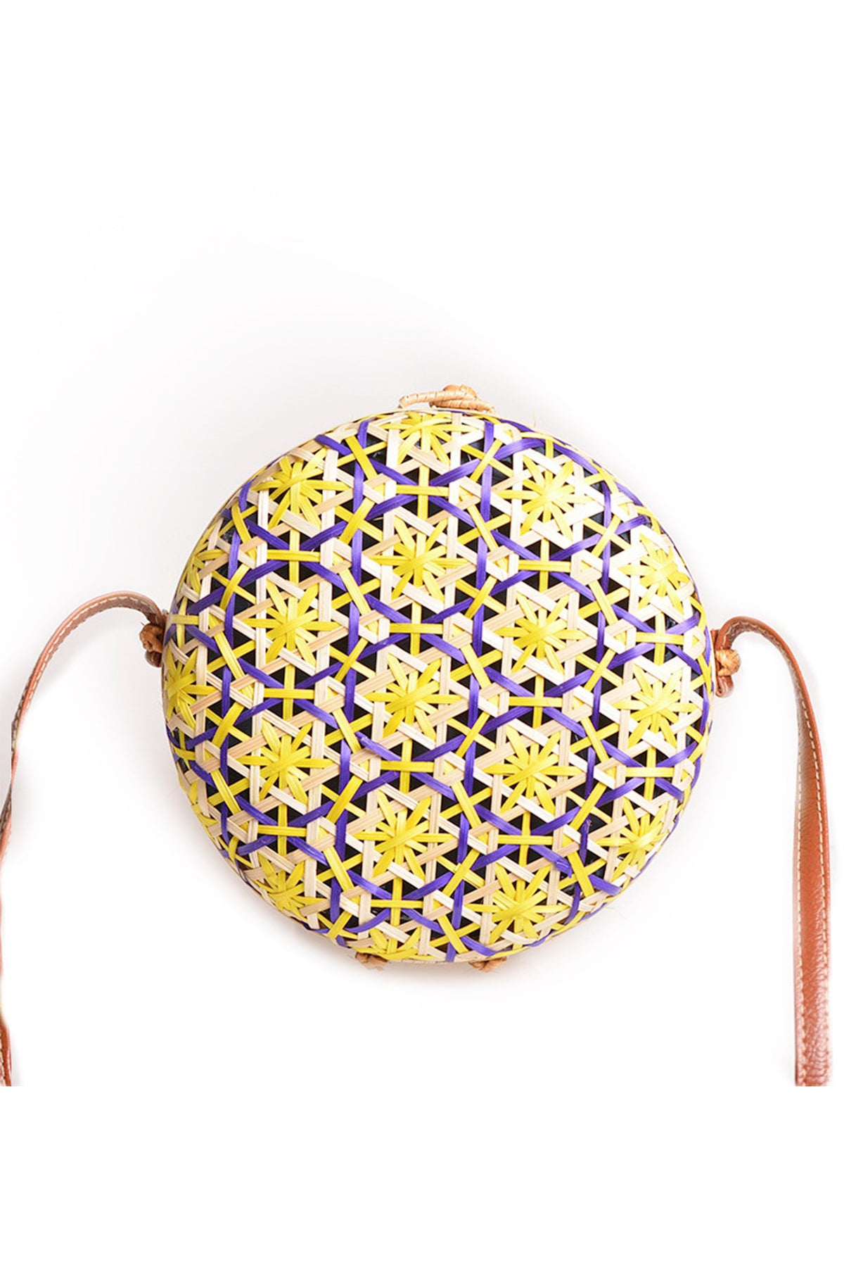 Rattan Flower Round Crossbody HB1197
